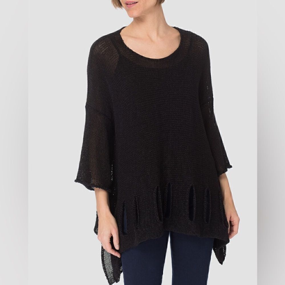JOSEPH RIBKOFF Tunic Style Knit Handkerchief Hem Top Size S/M